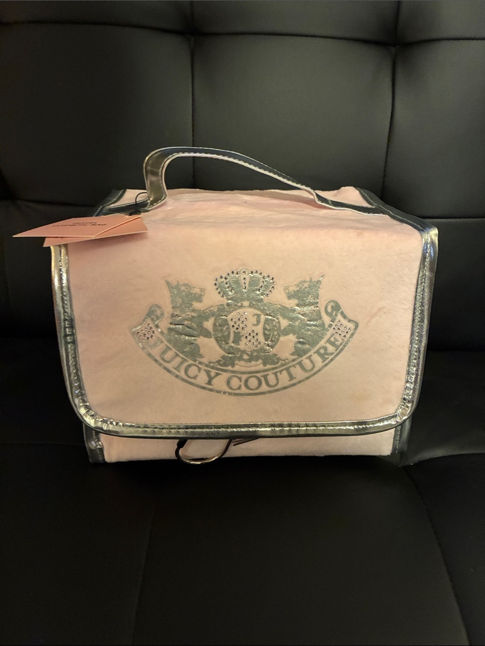Juicy Couture Pink Travel Cosmetic Bag Hanging Case bottle NWT